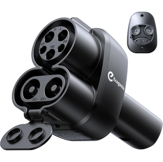 Ecogenix Upgraded 2In1 CCS & J1772 to Tesla Adapter, Compatible with Level 1 2 3 Charging Stations