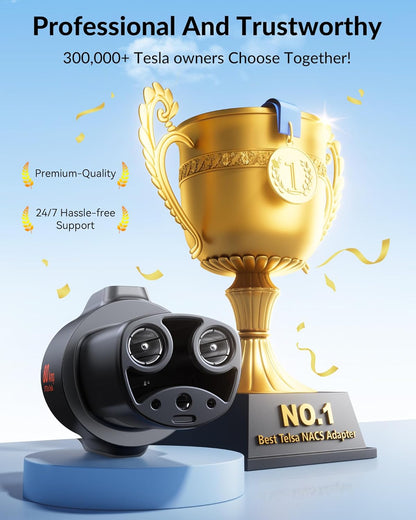 J1772 to Tesla Charger Adapter, Max 80A/250V for Tesla Model Y 3 X S Cybertruck, Tesla Accessories, Connecting to SAE J1772 Charging Stations Fast & Safe Charging for Tesla only